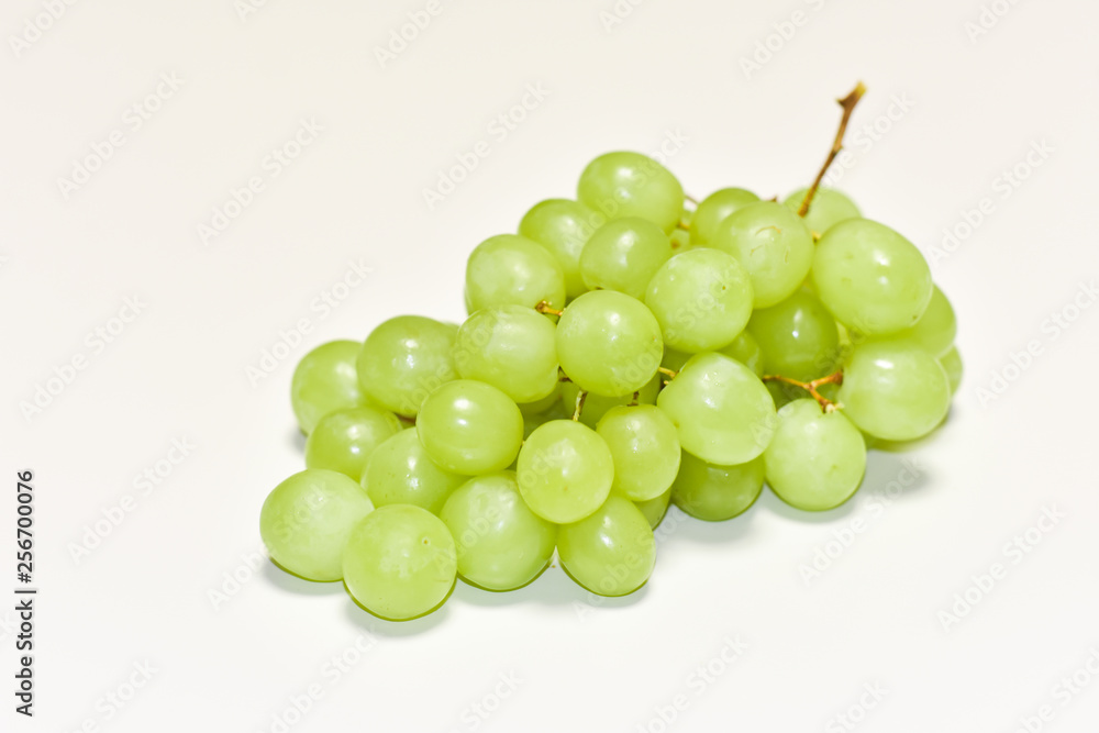 green grapes, graona grapes on a white background, fresh fruit