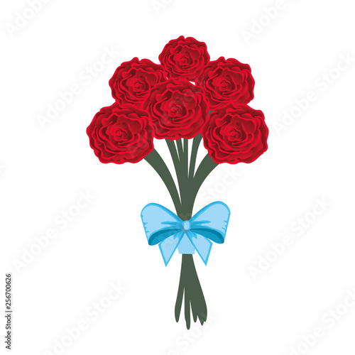 beutiful roses bouquet with bowtie