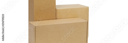 Cardboard boxes for goods on a white background. Different size. Isolated on white background.