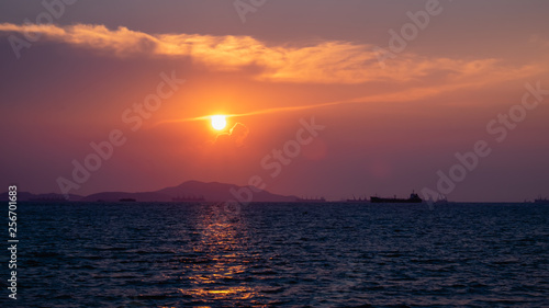 sunset over sea © Attaphon