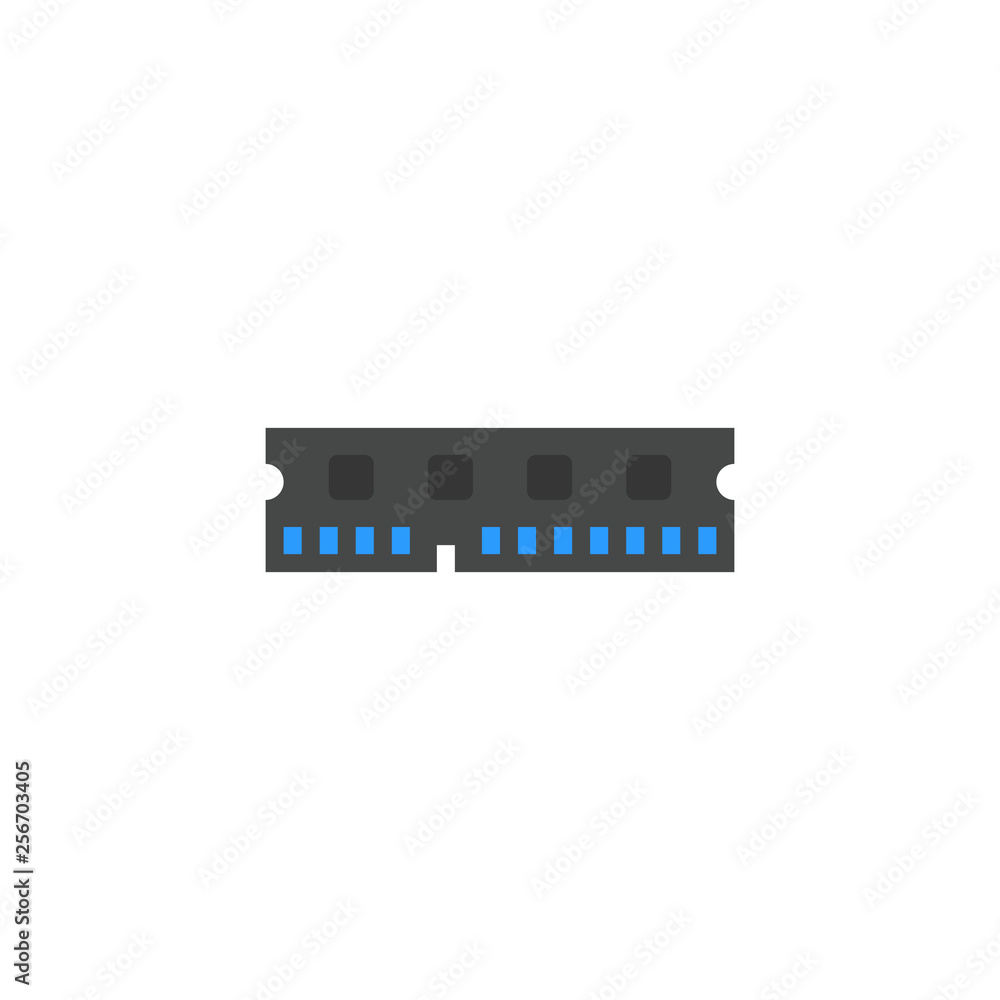RAM icon flat cartoon style vector illustration RAM icon flat cartoon style vector illustration