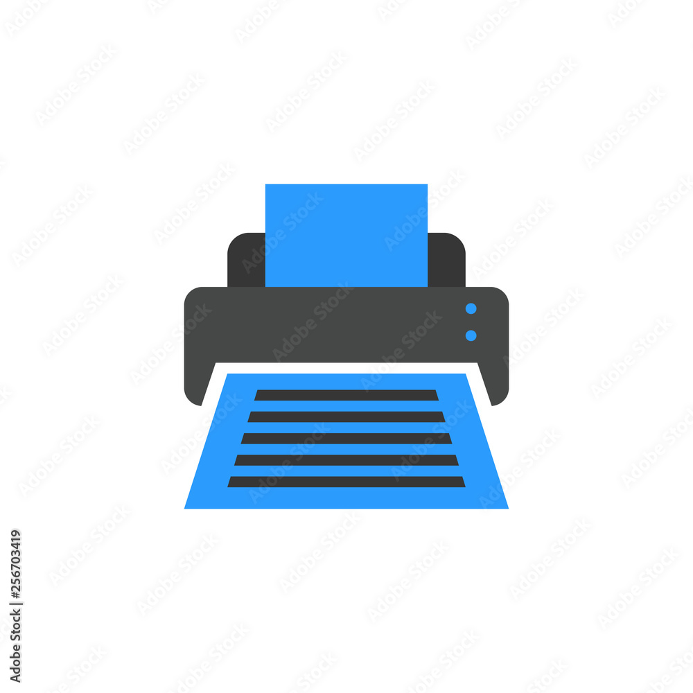 printer icon flat cartoon style vector illustration printer icon flat cartoon style vector illustration