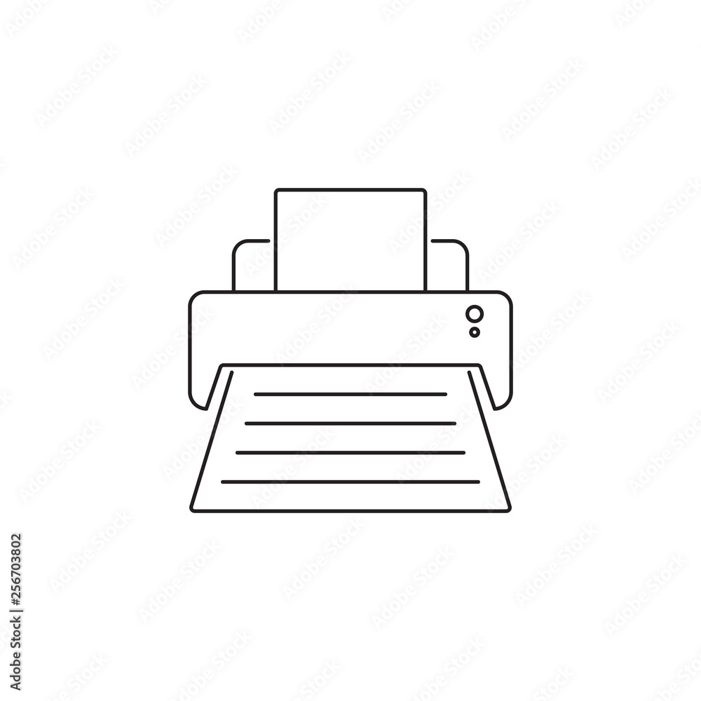 printer icon outline or line style vector illustration printer icon outline or line style vector illustration