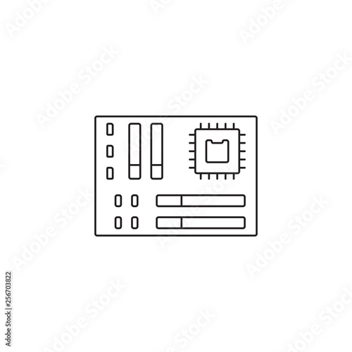 motherboard icon outline or line style vector illustration