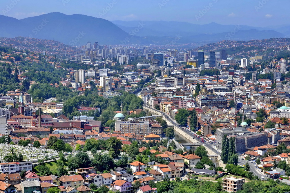 Panorama of Sarajevo, Bosnia and Herzegovina
