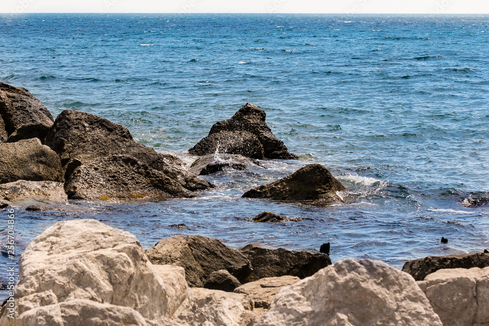 Stones on the seashore.