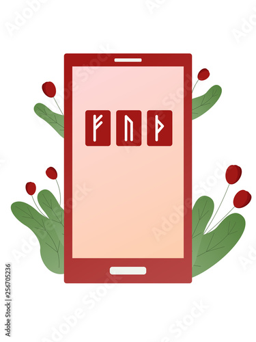 The runes of Scandinavia. Vector illustration of a runic layout. Senior Futhark. Spiritual esoteric. Divination and prediction.