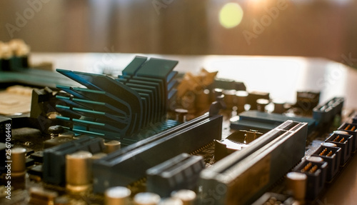 motherboard on a table close-up