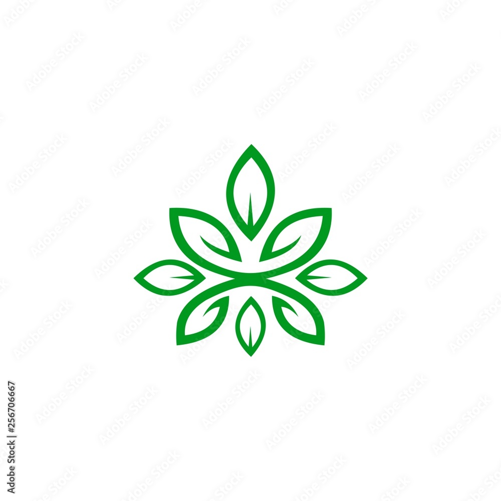 Logos of green leaf ecology nature element vector icon