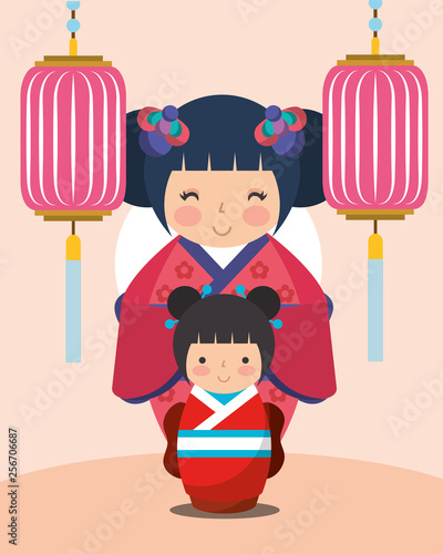 japanese kokeshi doll kimono
