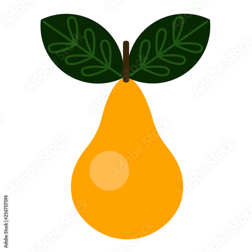 pear flat illustration on white