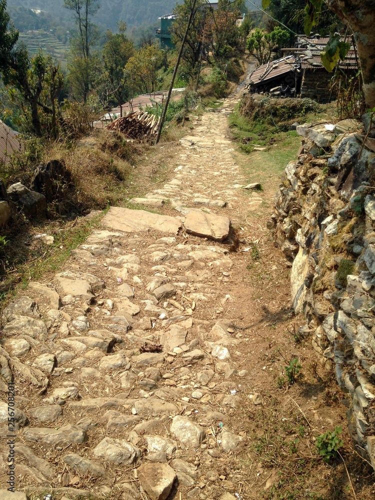 mountain road in Nepal mountain road in Nepal