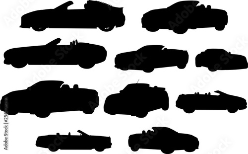 Convertible Silhouette Shape Vector