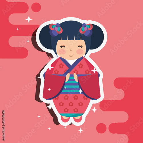 japanese kokeshi doll kimono