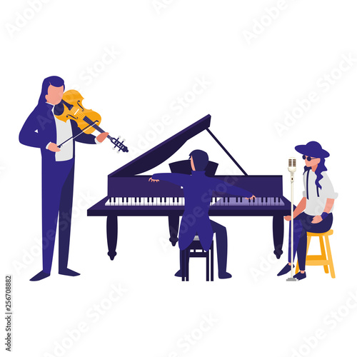 singer and musicians band characters