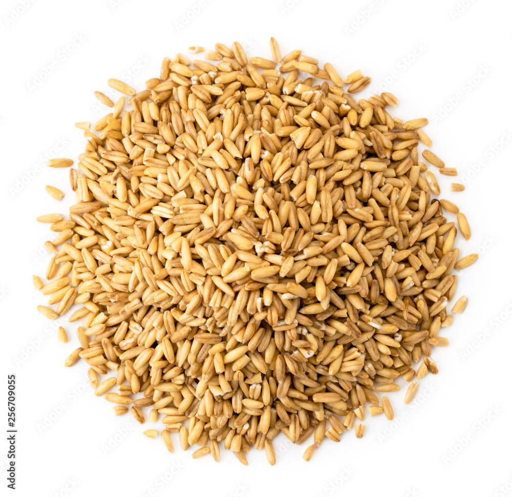 Heap of grains oats on a white. The form of the top. Heap of grains oats on a white. The form of the top.