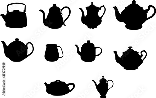 Tea Pots Silhouette Shape Vector