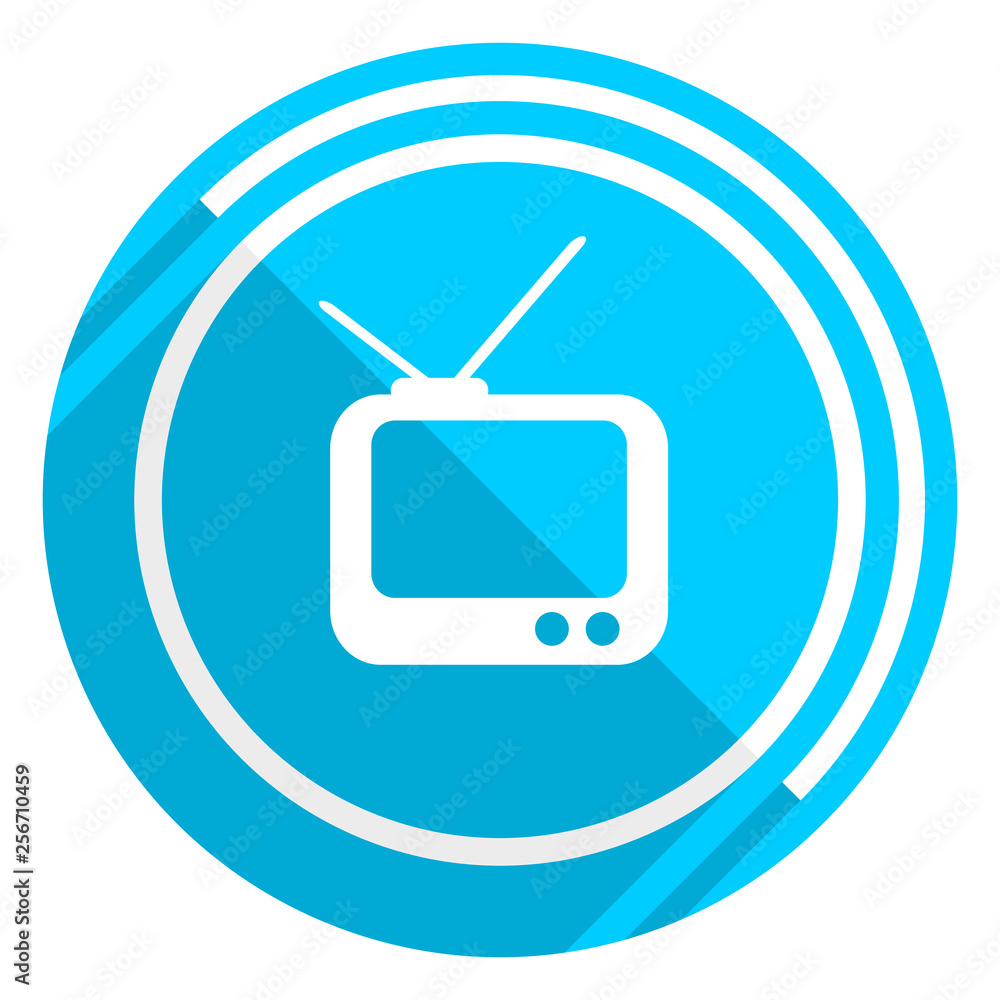 Tv flat design blue web icon, easy to edit vector illustration for webdesign and mobile applications Tv flat design blue web icon, easy to edit vector illustration for webdesign and mobile applications