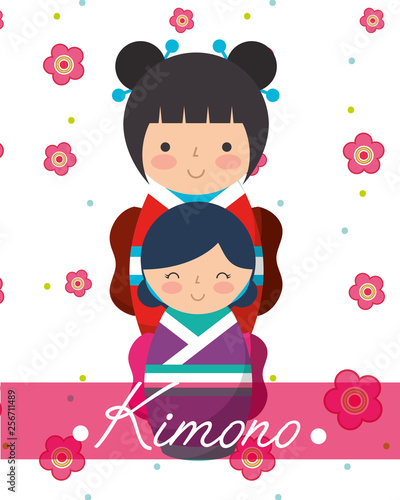 japanese kokeshi doll kimono