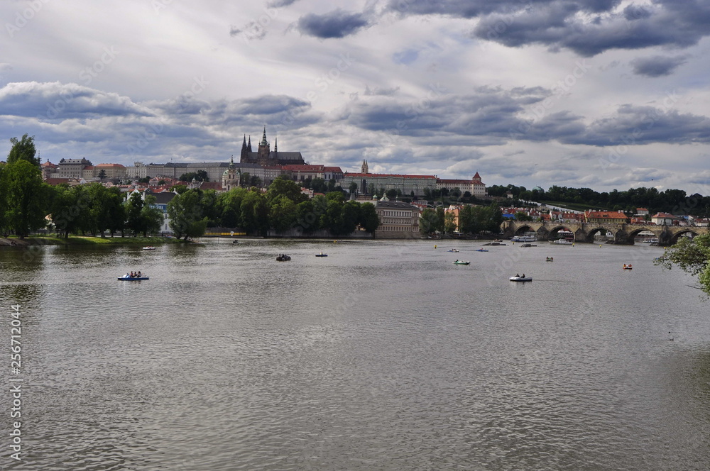 A View of Vltava river in Prague, Czech Republic