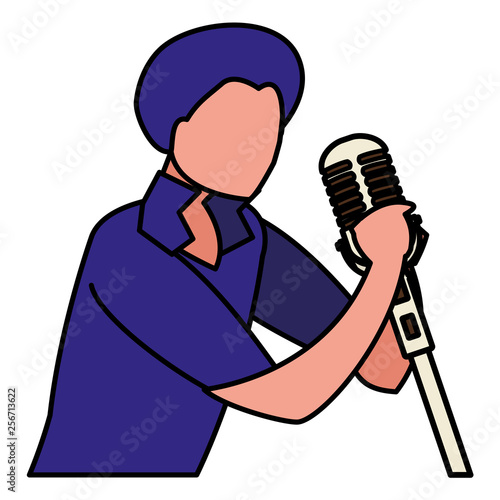 singer with microphone character