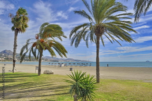 Sandy Beach in Malaga, Spain
