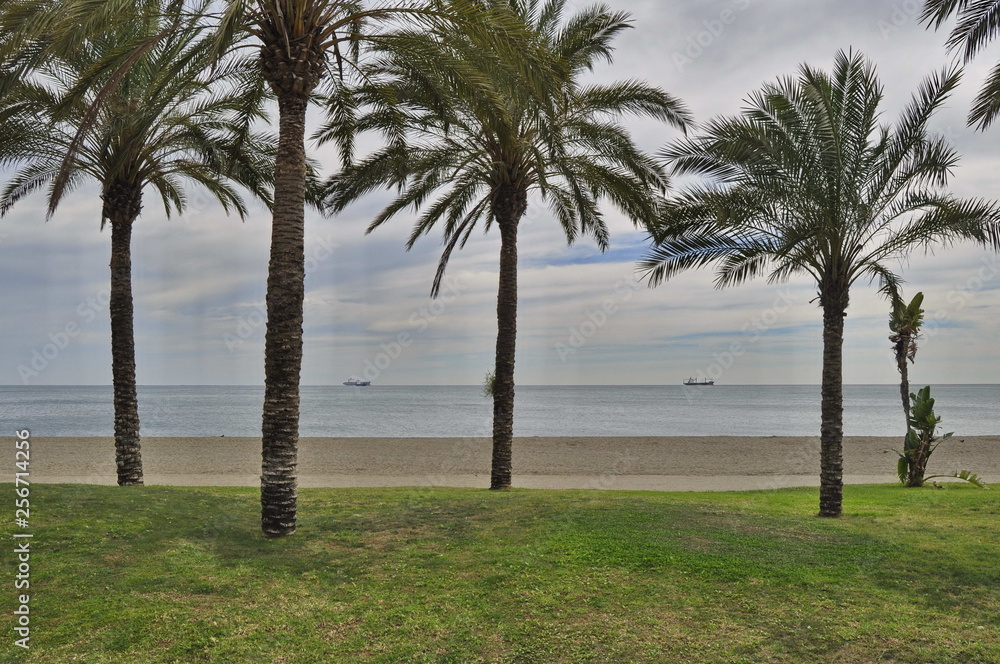 Beach in Malaga, Spain Beach in Malaga, Spain