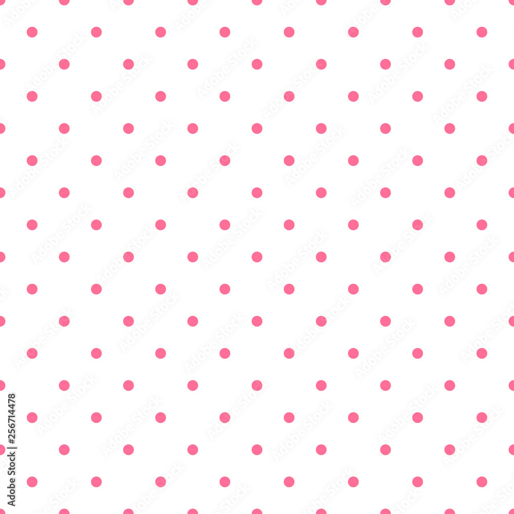 Seamless pattern background polka dot in pink color