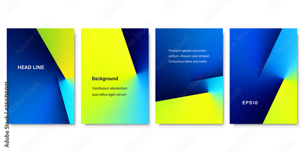 Set of Colorful Angle Gradient Backgrounds. Minimalistic Cover Design for Branding, Banners, Posters and Brochures. EPS10 Vector. - obrazy, fototapety, plakaty 