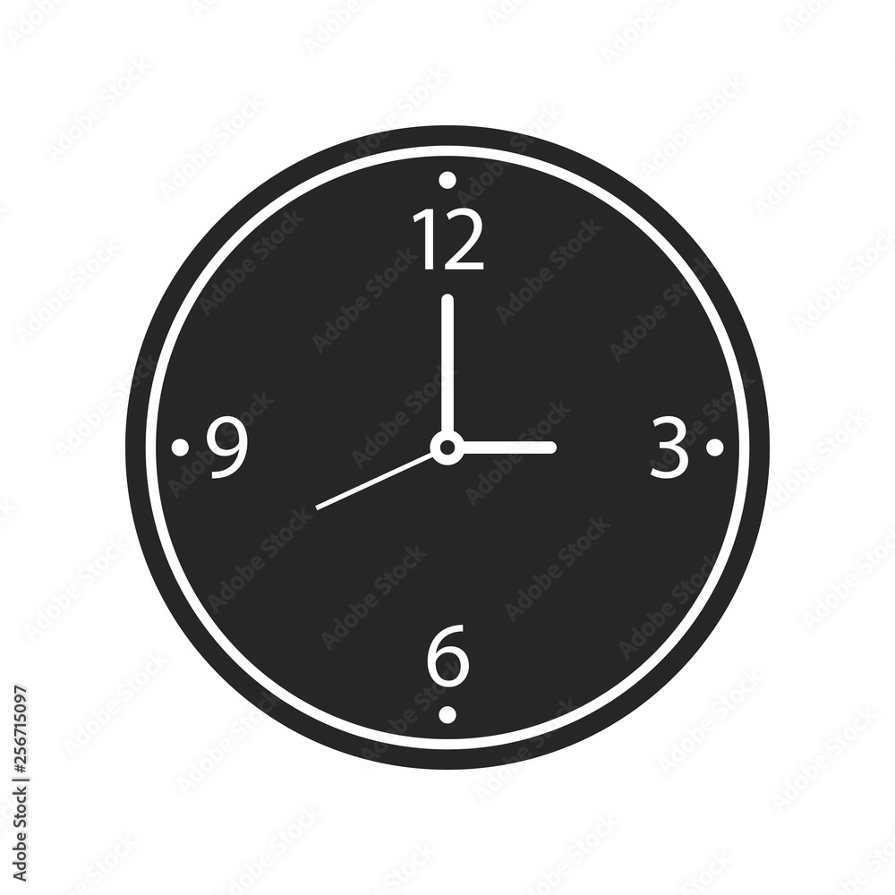 Wall clock icon on white background, for any occasion Wall clock icon on white background, for any occasion