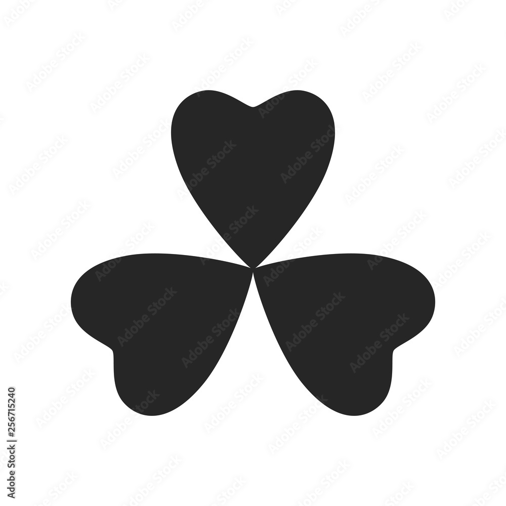 Clover flat icon on white background, for any occasion Clover flat icon on white background, for any occasion