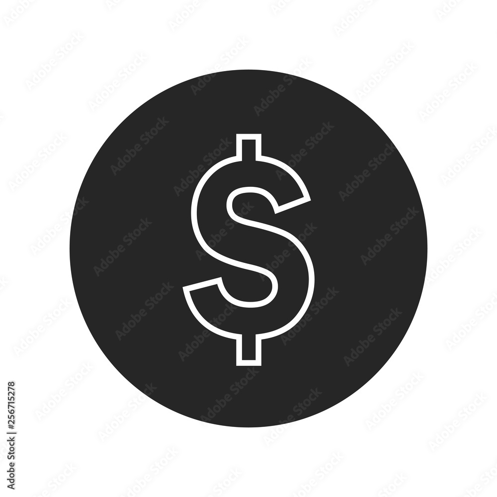 Coin flat icon on white background, for any occasion Coin flat icon on white background, for any occasion