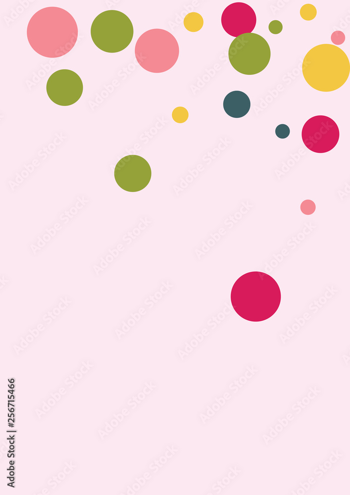 Colorful polka dots on pink background Colorful polka dots on pink background