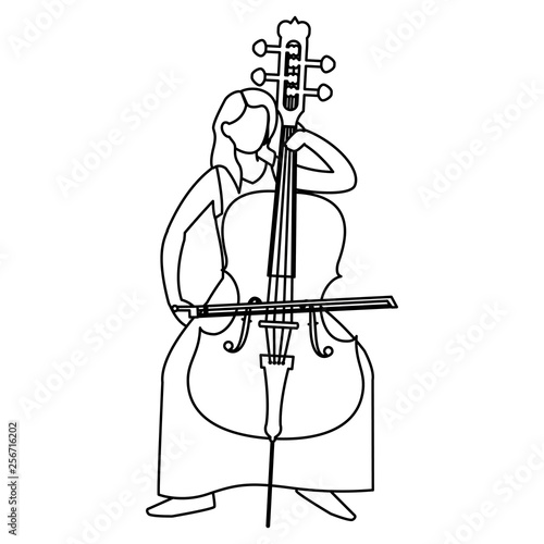 violinist playing violoncello character