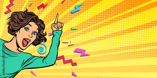 woman pointing finger