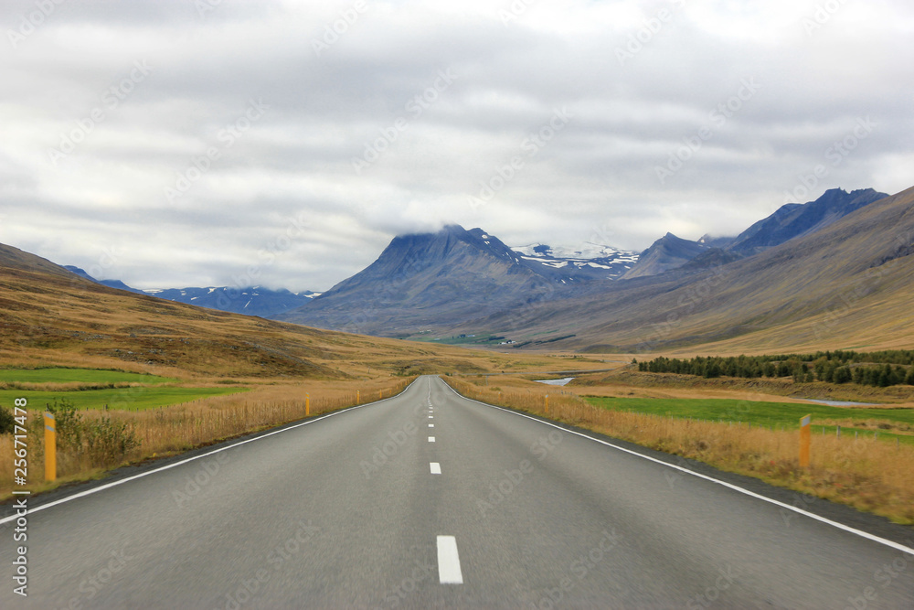 Road with mountains in background (Iceland) Road with mountains in background (Iceland)