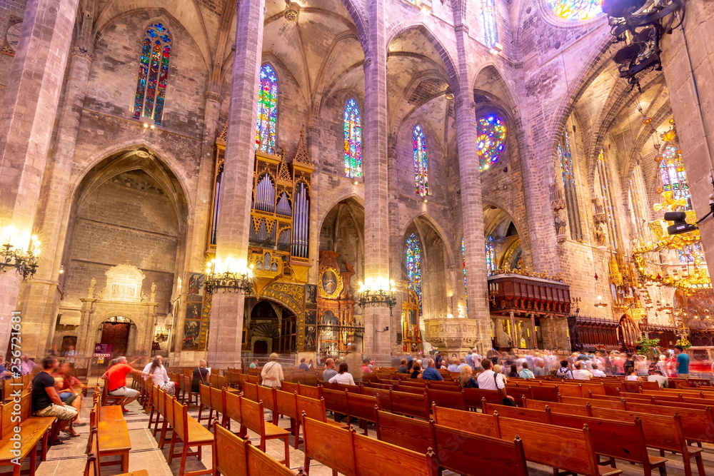 Cathedral of Santa Maria of Palma (La Seu) interior, Palma de Mallorca,  Spain Photos | Adobe Stock