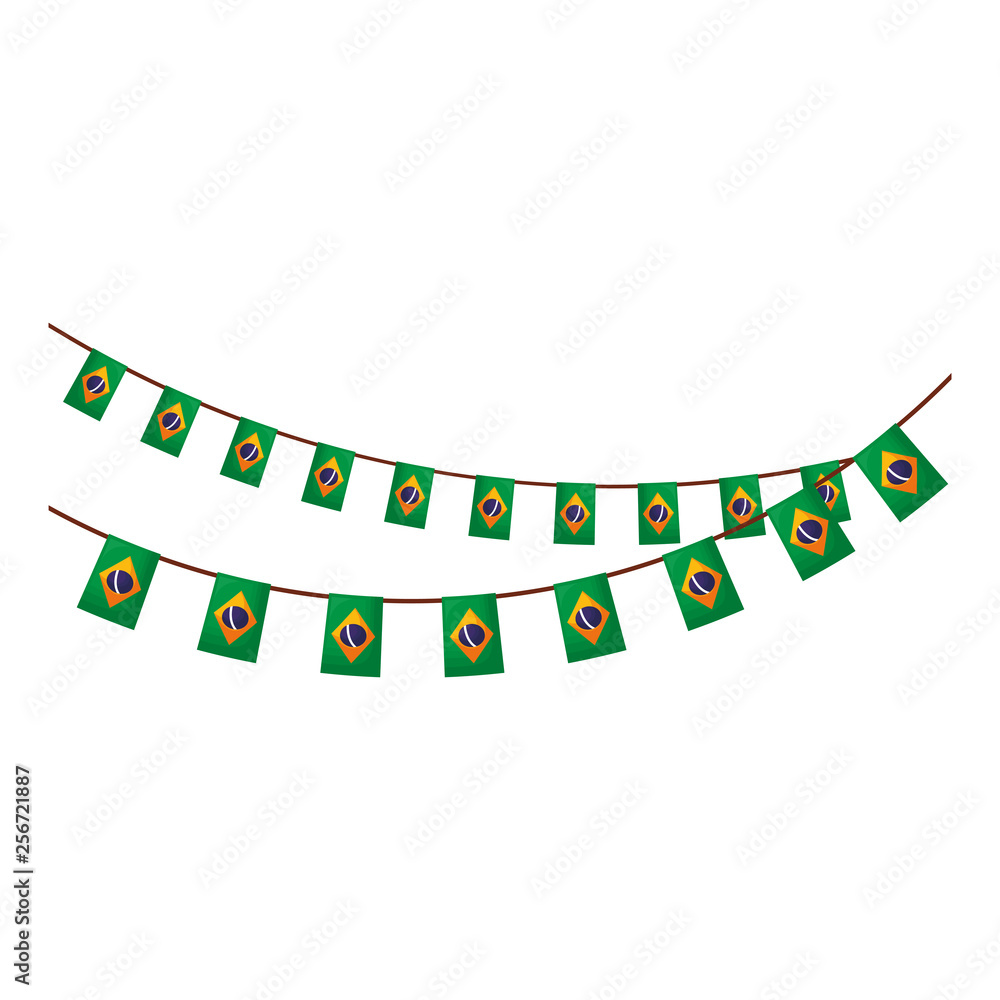 garlands hanging with brazilian flag