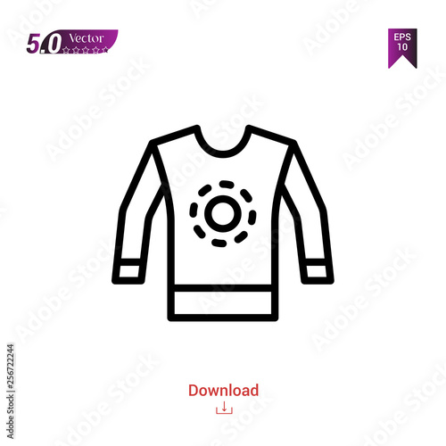 Outline shirt icon. shirt icons vector isolated on white background. Popular icons for 2019 year. Graphic design, mobile application, logo, user interface. EPS 10 format vector