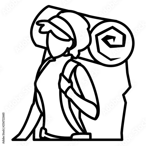 adventurous woman with travelbag