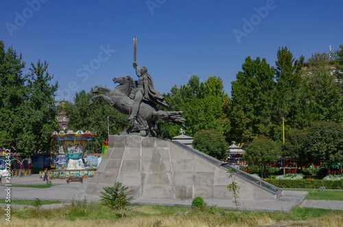 Zoravar Andranik Statue at Saint Gregory The Illuminator Cathedral. a famous tourist spot in Yerevan, Armenia photo