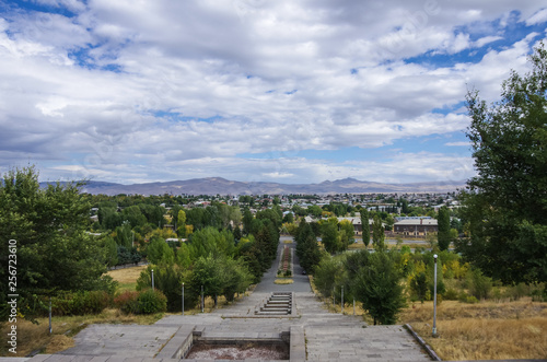 Panorama of Gyumri city from Mother Armenia statue in Memorial Victory Park. Gyumri  Armenia 