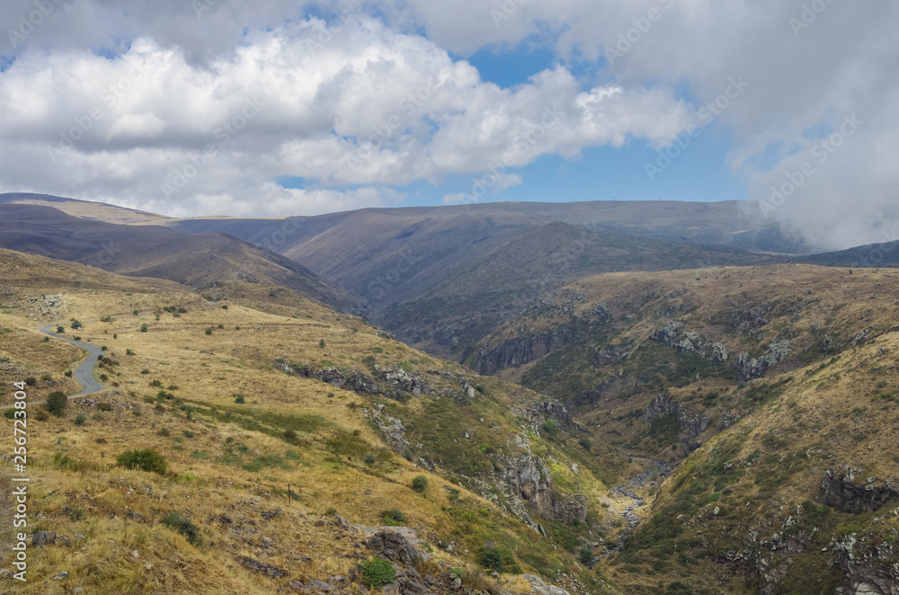 View to gorge  of Amberd near  fortress area, Armenia