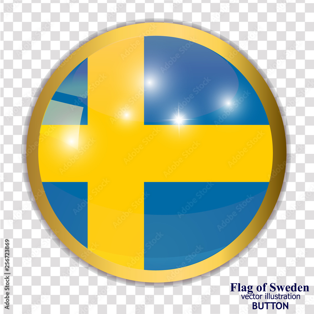 Set of buttons with flag of Sweden. Illustration. Set of buttons with flag of Sweden. Illustration.