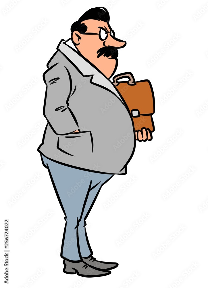 Man angry briefcase cartoon illustration isolated image Man angry briefcase cartoon illustration isolated image