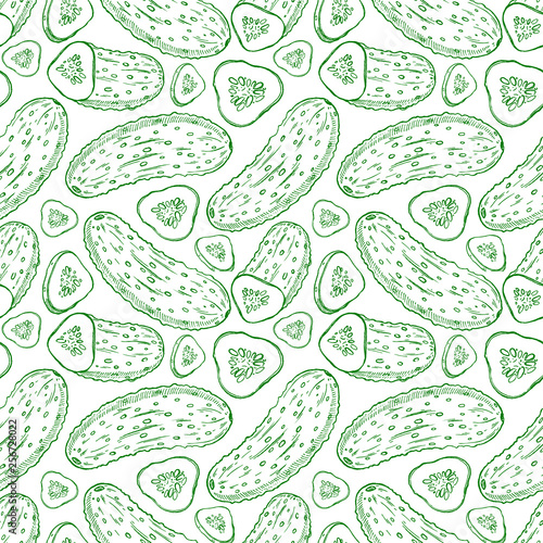 seamless sketch cucumbers