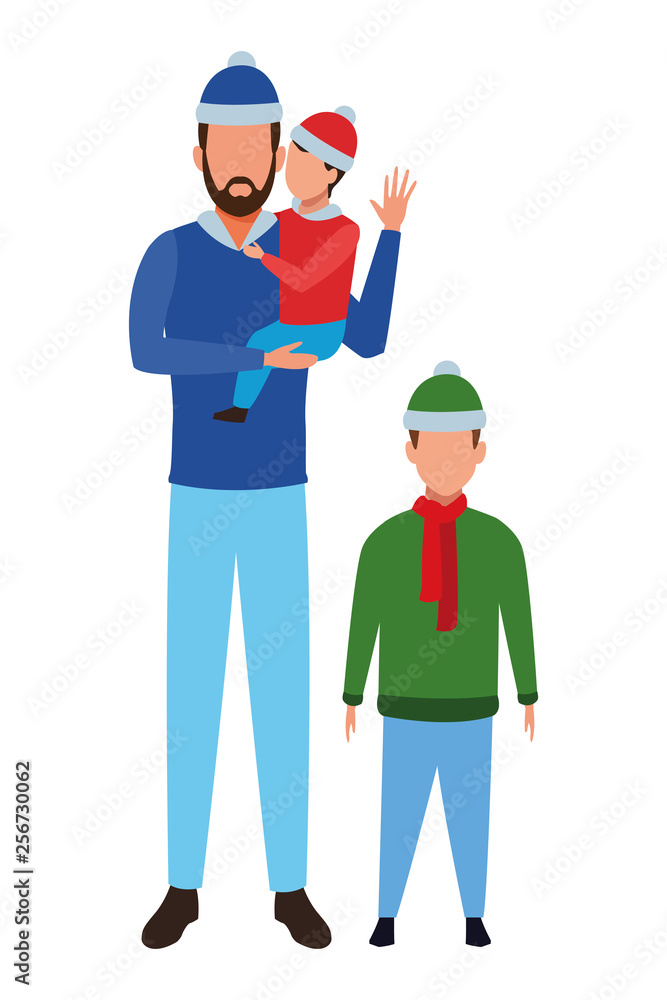 man with children avatars