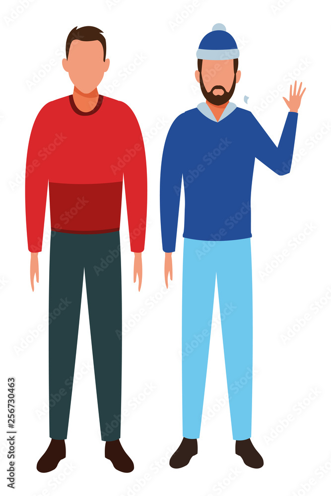 young men wearing sweater