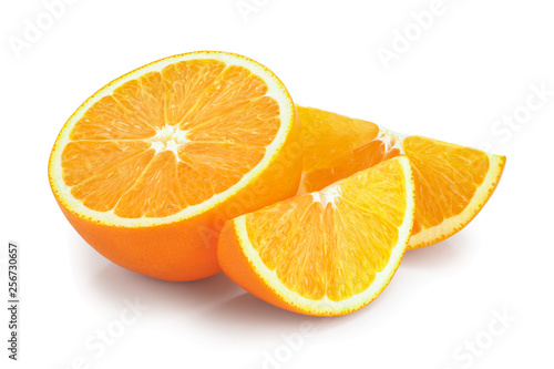 orange fruit slice isolated on white background