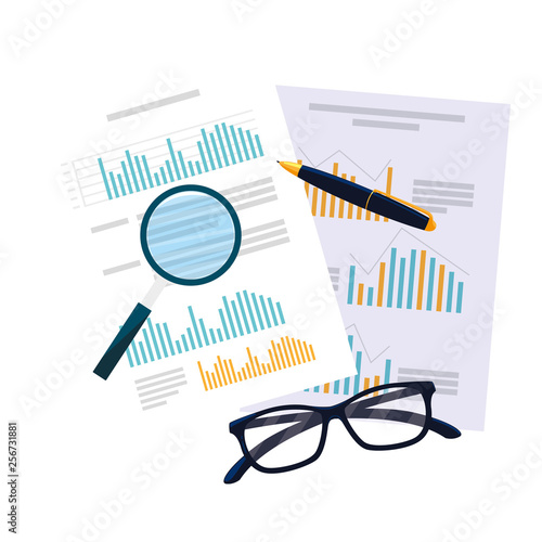office supplies and financial documents